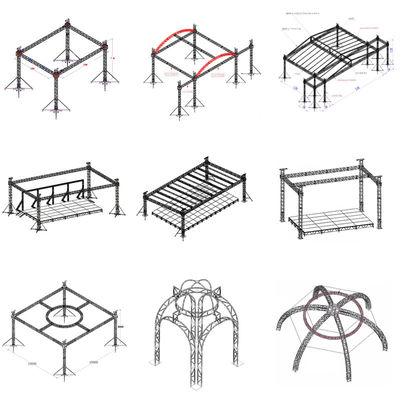 High Quality Square ladder Triangle Circle Types Aluminum Truss Stage Roof Truss